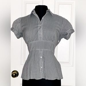 Black & white striped blouse